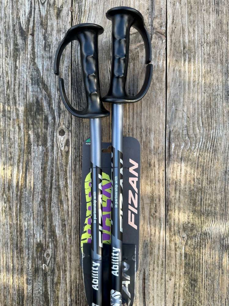 Two WALX Ability Poles on a wooden surface